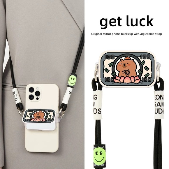 Other - Crossbody Phone Strap with Mirror Clip [New]